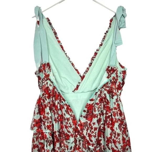 La Maison Talulah Superbloom Mini Dress Red Blue Size L - Picture 13 of 16